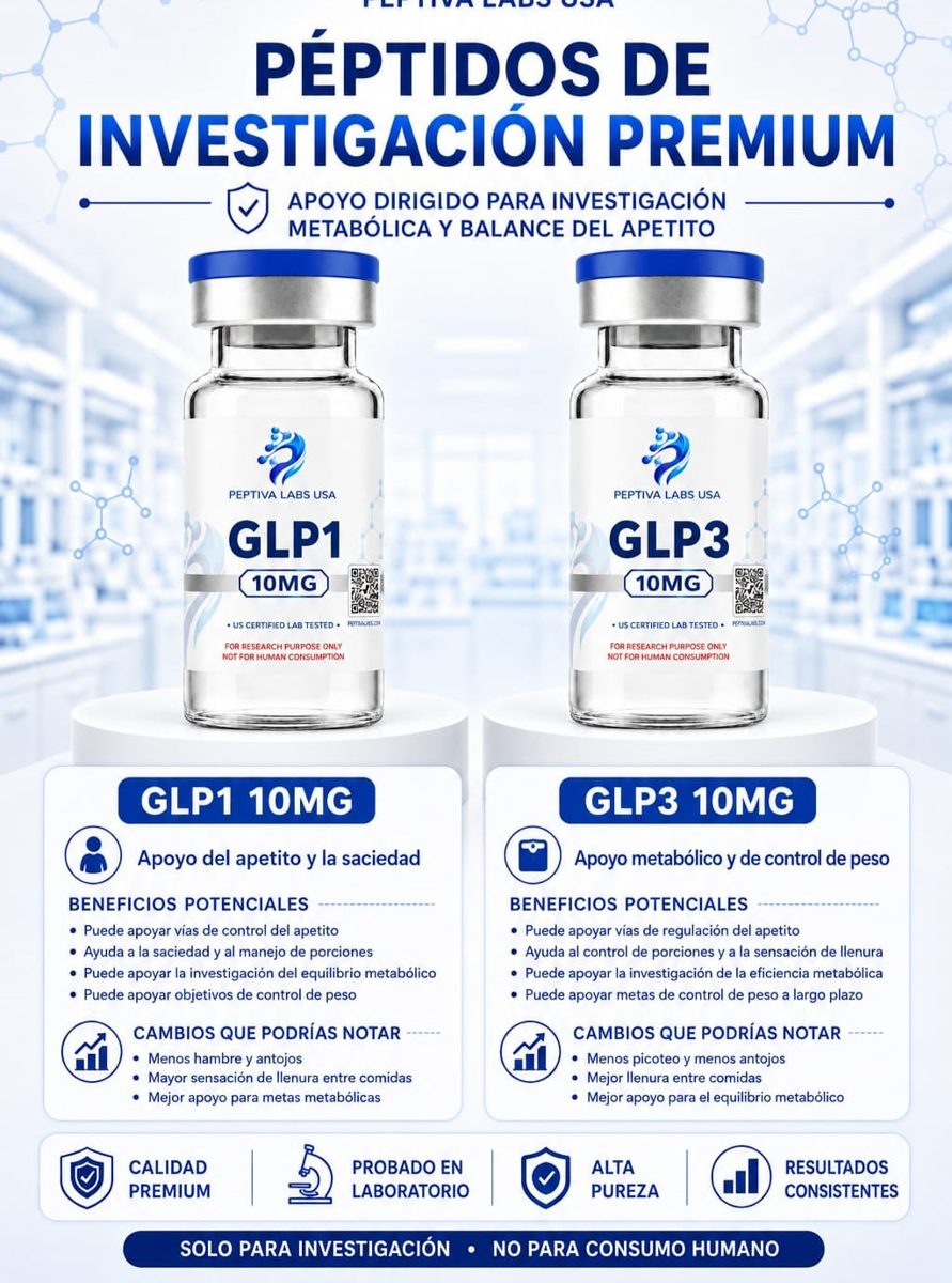 Peptiva Labs USA product infographic in Spanish